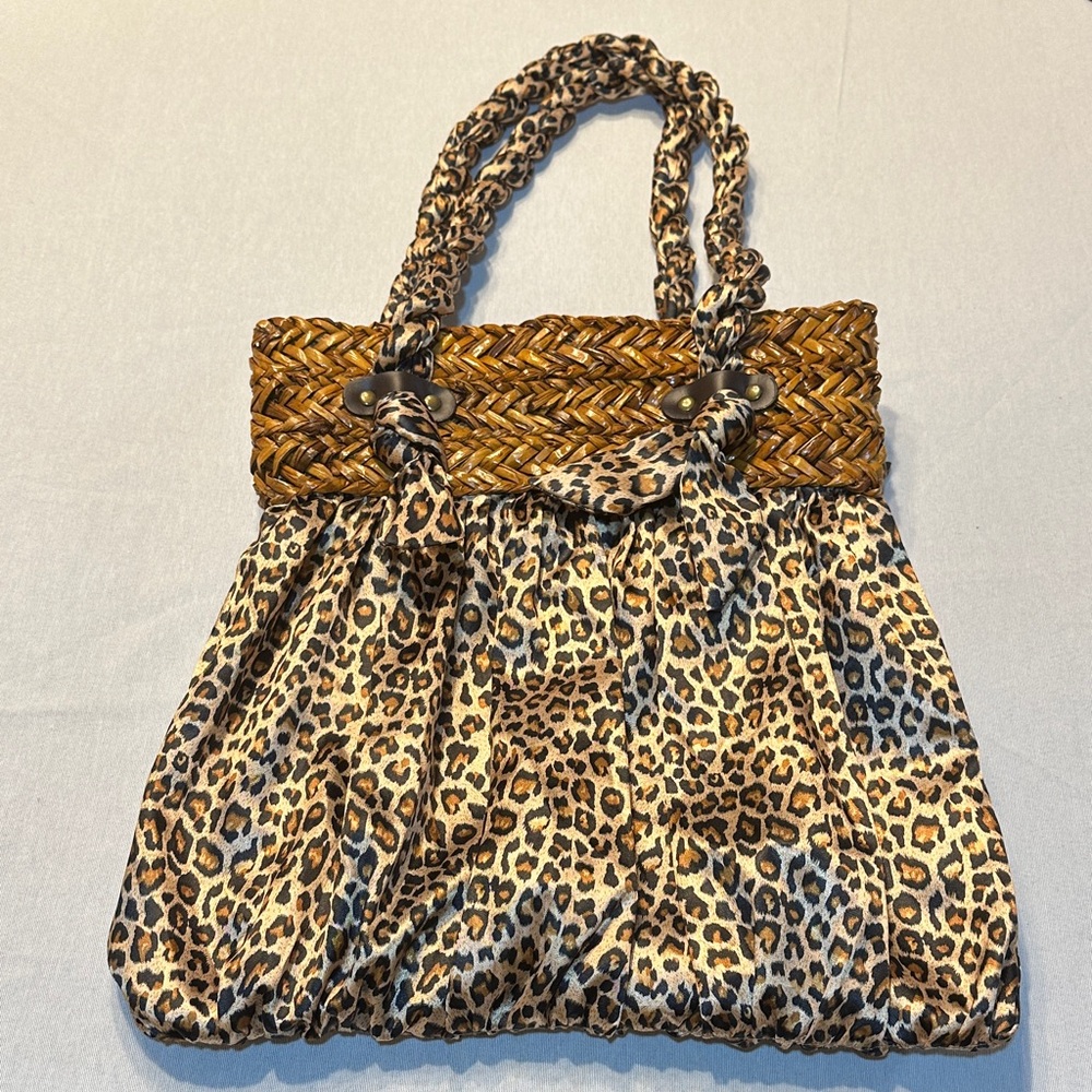 Cappelli Straworld Satin Leopard Print Shoulder Bag